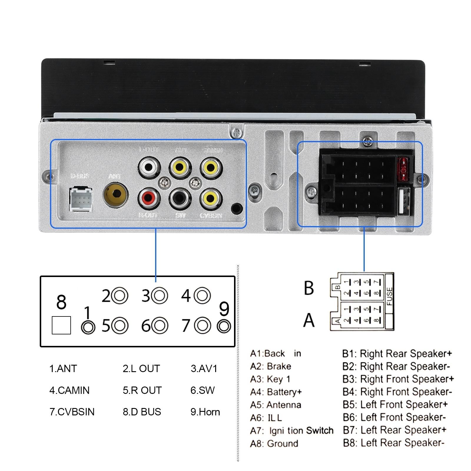 6.9 Inch Car Mp5 Player With Carplay Function & Backup Camera - Standard + 12 Light Camera