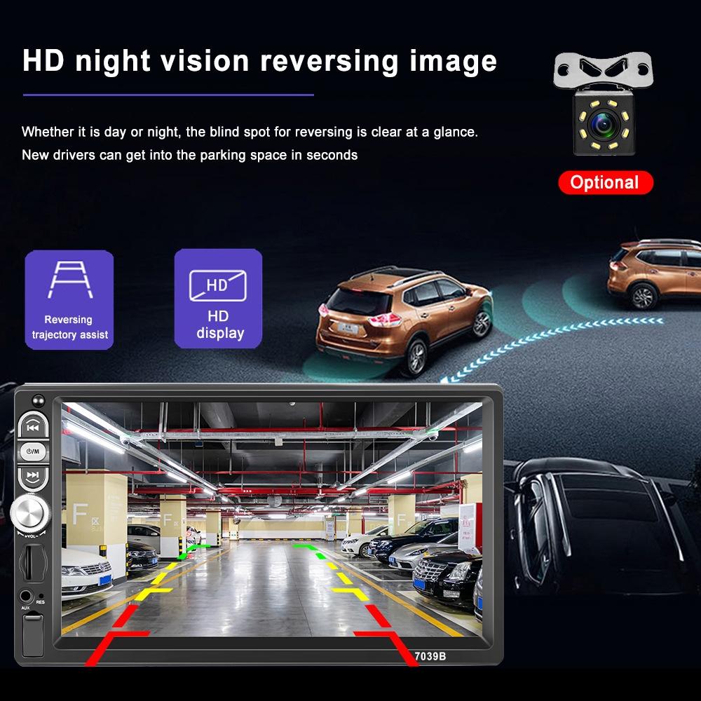 7 Inch Mp5 Bluetooth Carplay Player With Reversing Camera - Standard + 4 Lights