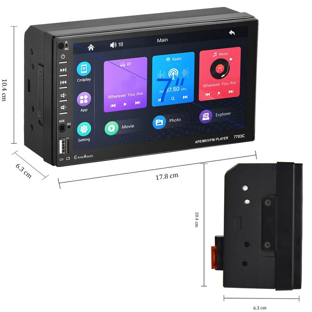 7 Inch Car Mp5 Player With Bluetooth & 8 Light Camera - Universal Fit