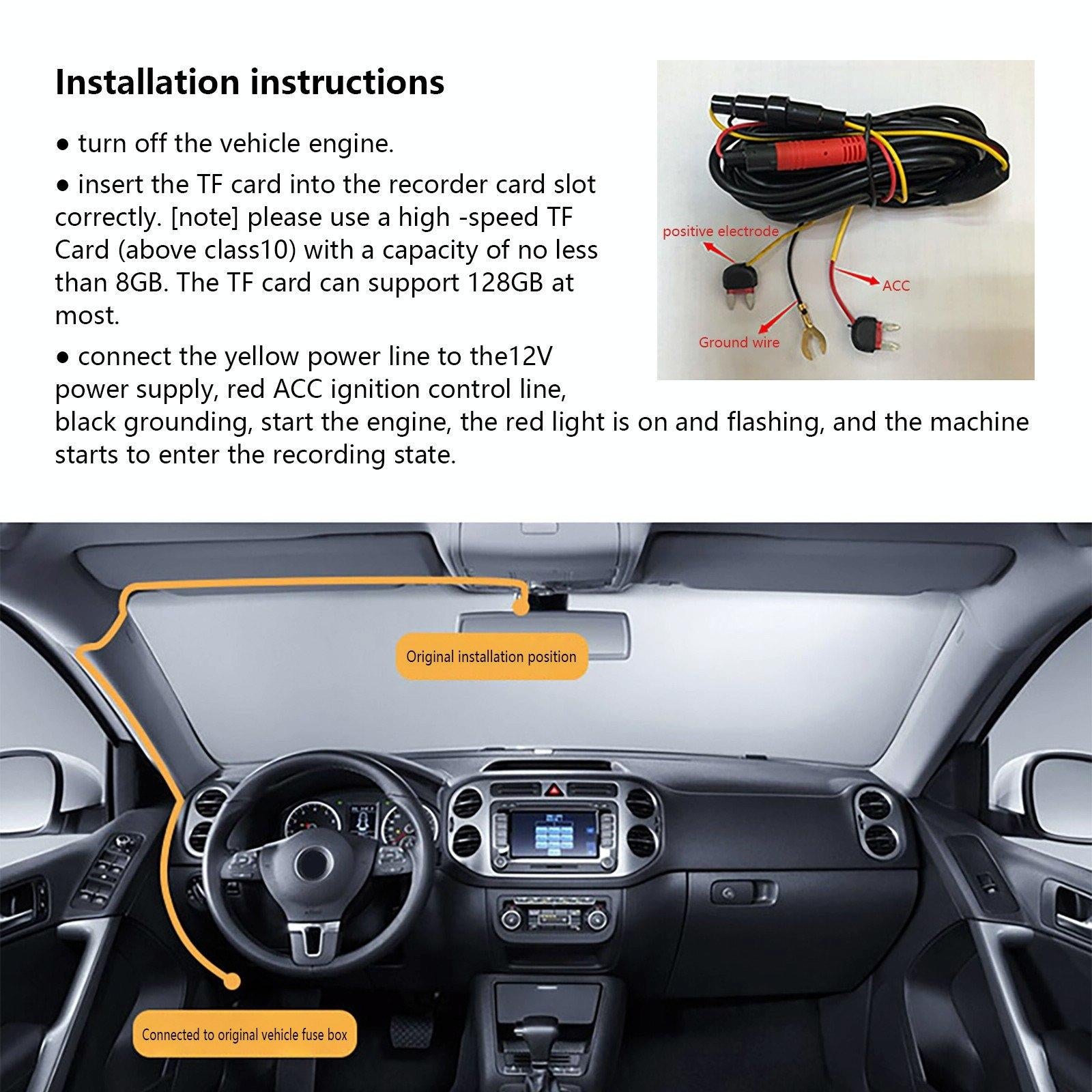 Hd Night Vision Car Dash Cam with 4k Wifi Recording