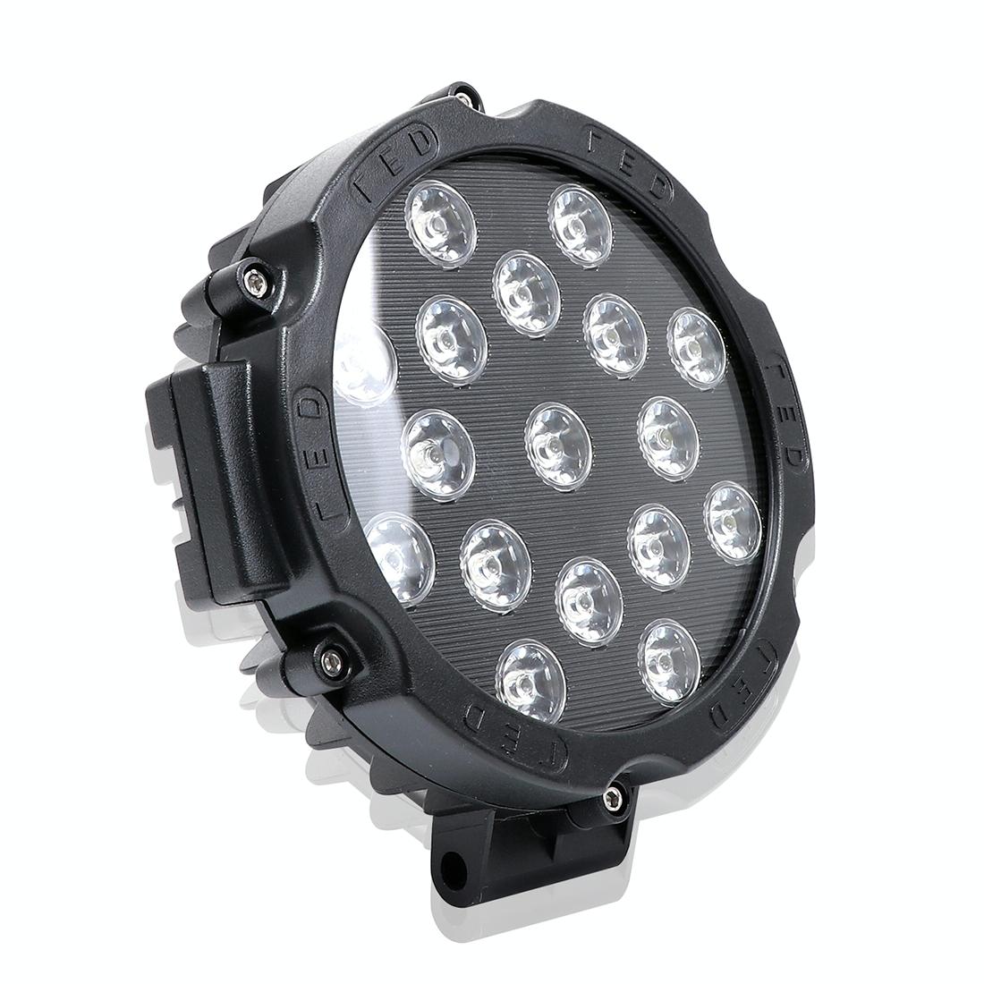 2 Pcs 3500Lm 6500K White Light 17 Led Waterproof Car Boat Marine Work Lights Spotlight Led Bulbs 30 Degrees Adjustable Dc 10 - 30V - Black