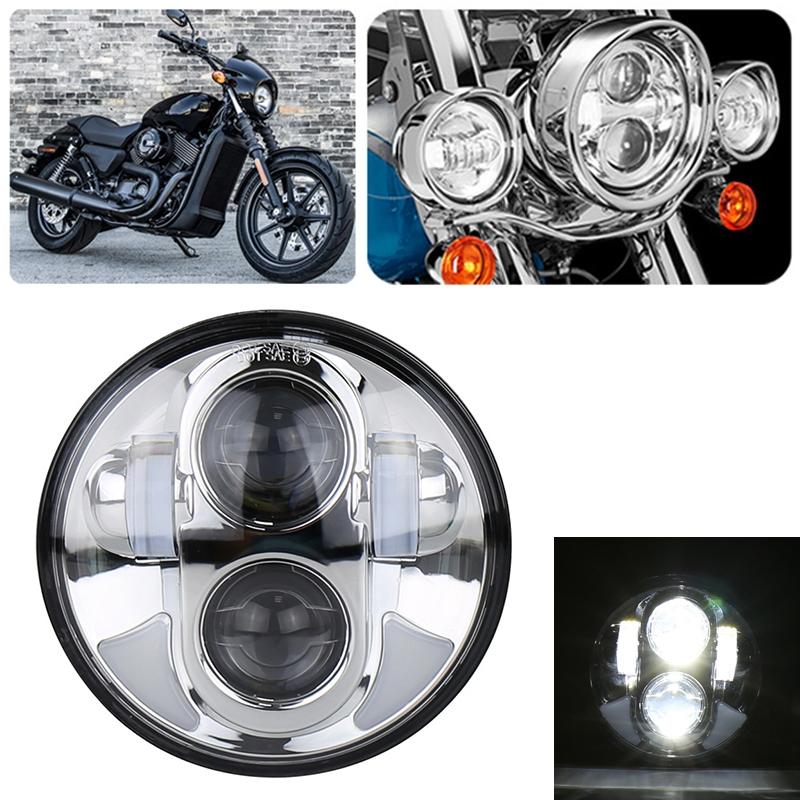5.75 Inch Dc12V 6000K - 6500K 40W Car Led Headlight For Harley Silver