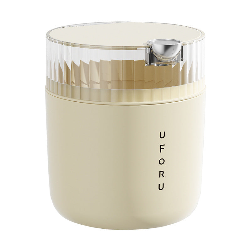 White desktop trash can (standard 1-roll garbage bag) 14cm * 15cm (including button) * 16cm