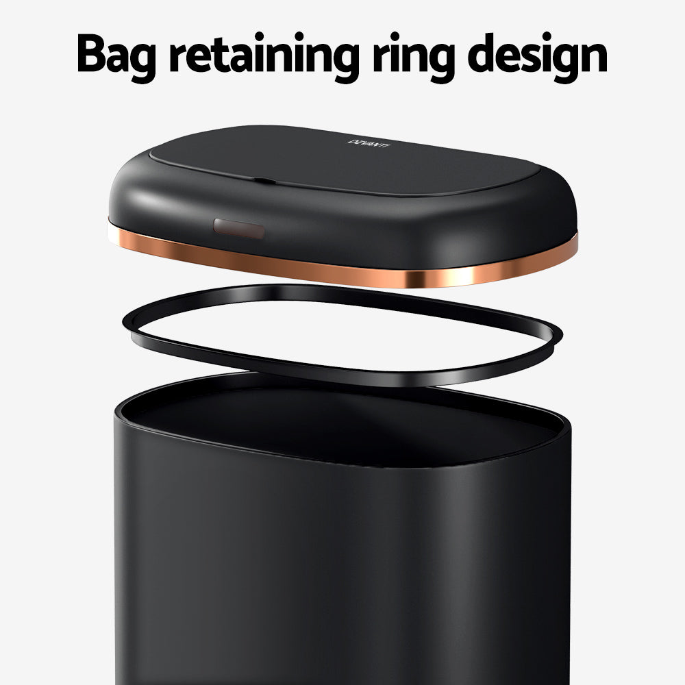 Devanti 38L Motion Sensor Bin Rubbish Automatic Black