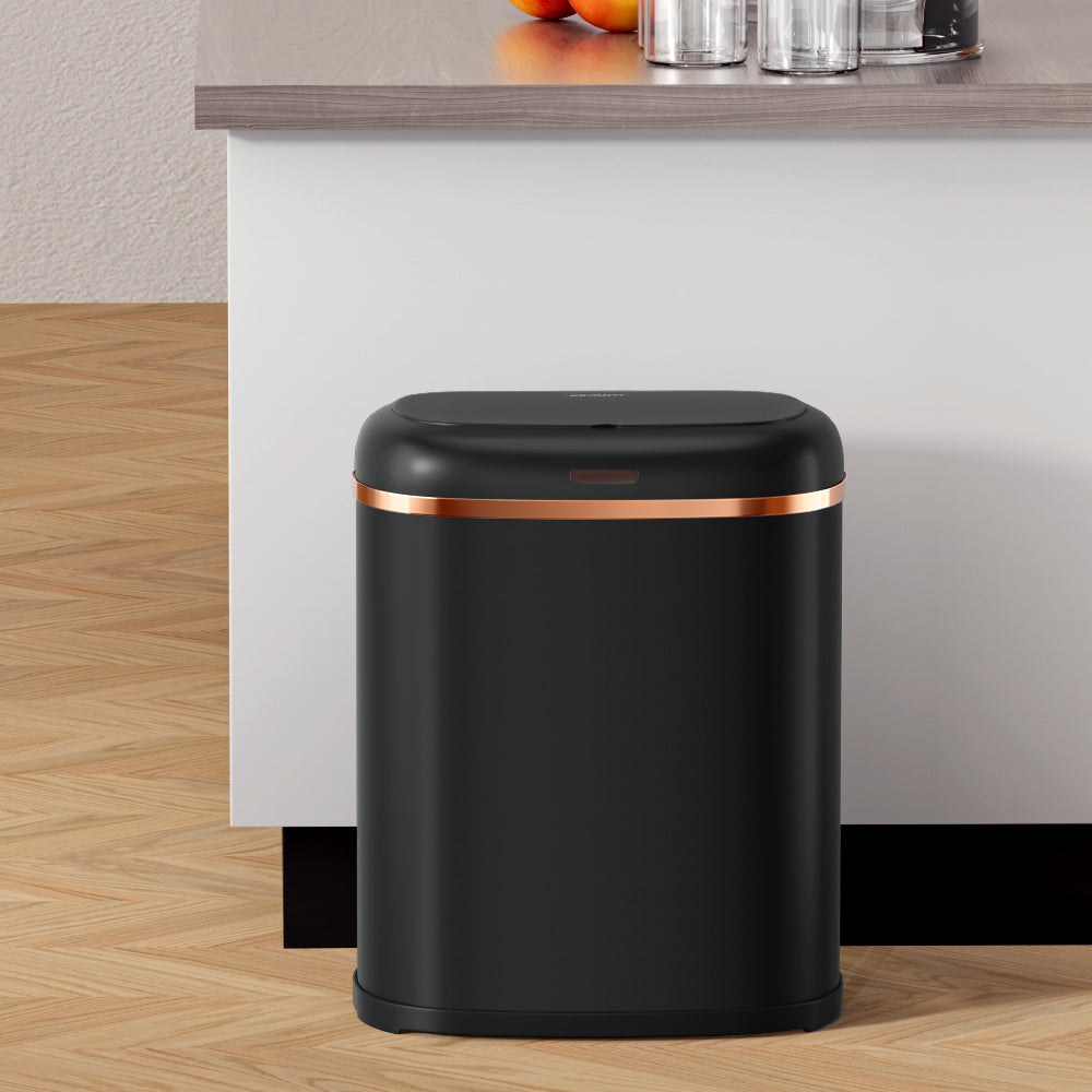 Devanti 38L Motion Sensor Bin Rubbish Automatic Black