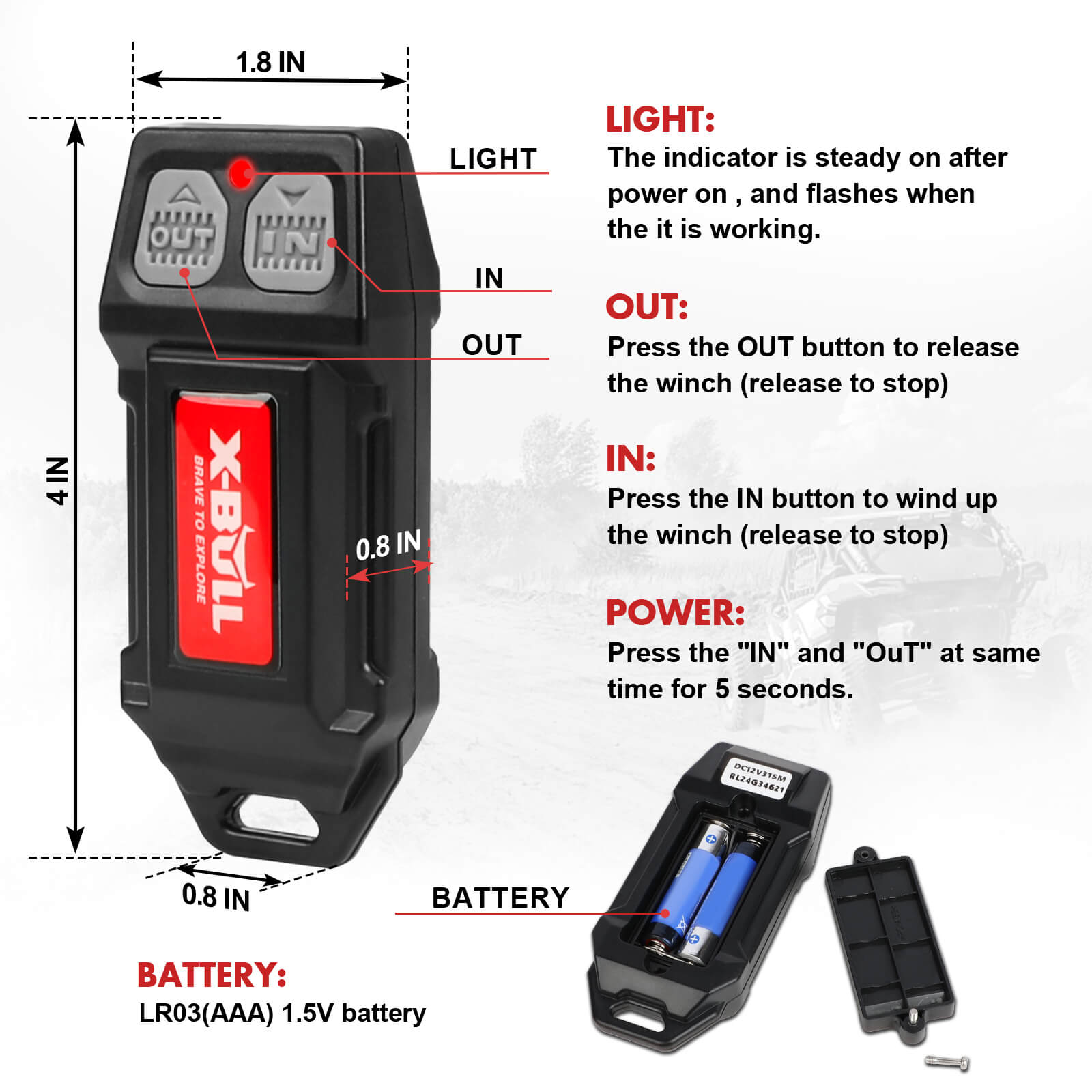 X-BULL 12V Winch Remote Control Winch Relay Solenoid Twin Handset Easy to Install