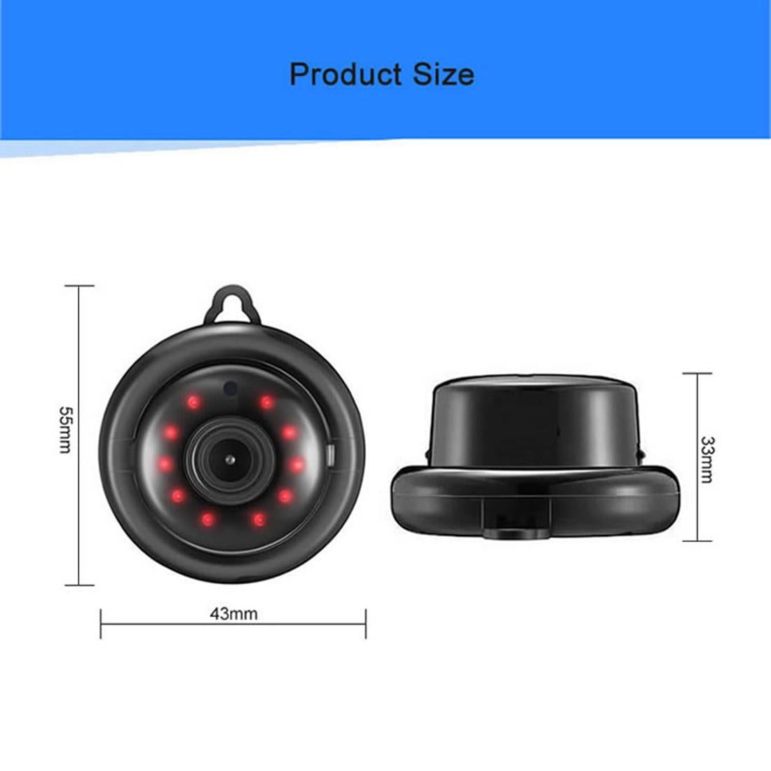 Mini Hd Wifi Ip Camera With Infrared Leds - Motion Detection Night Vision Tf Card - 64Gb Max