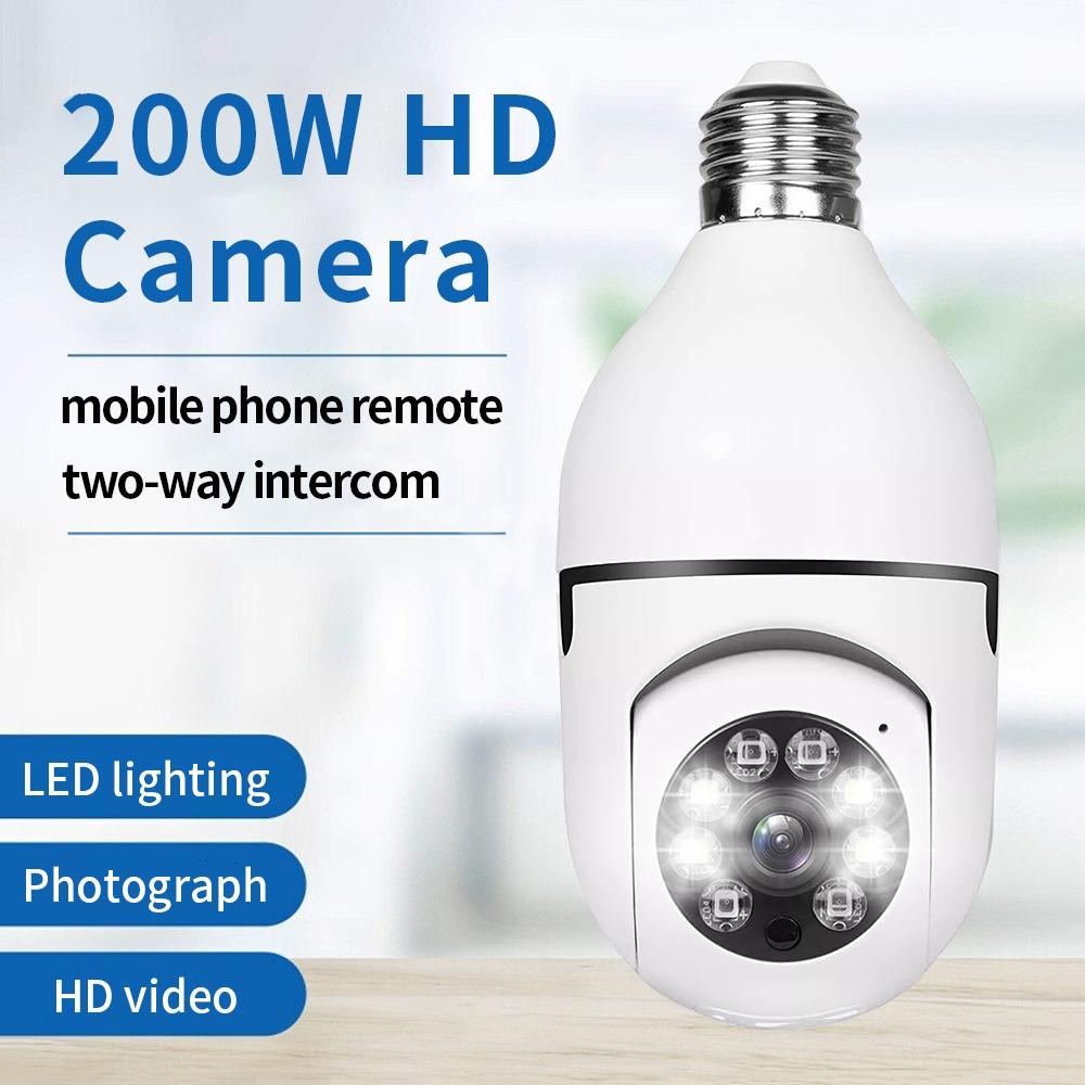 2Mp Hd Wifi Light Bulb Camera With Motion Detection Two-Way Audio Night Vision And Tf Card Support
