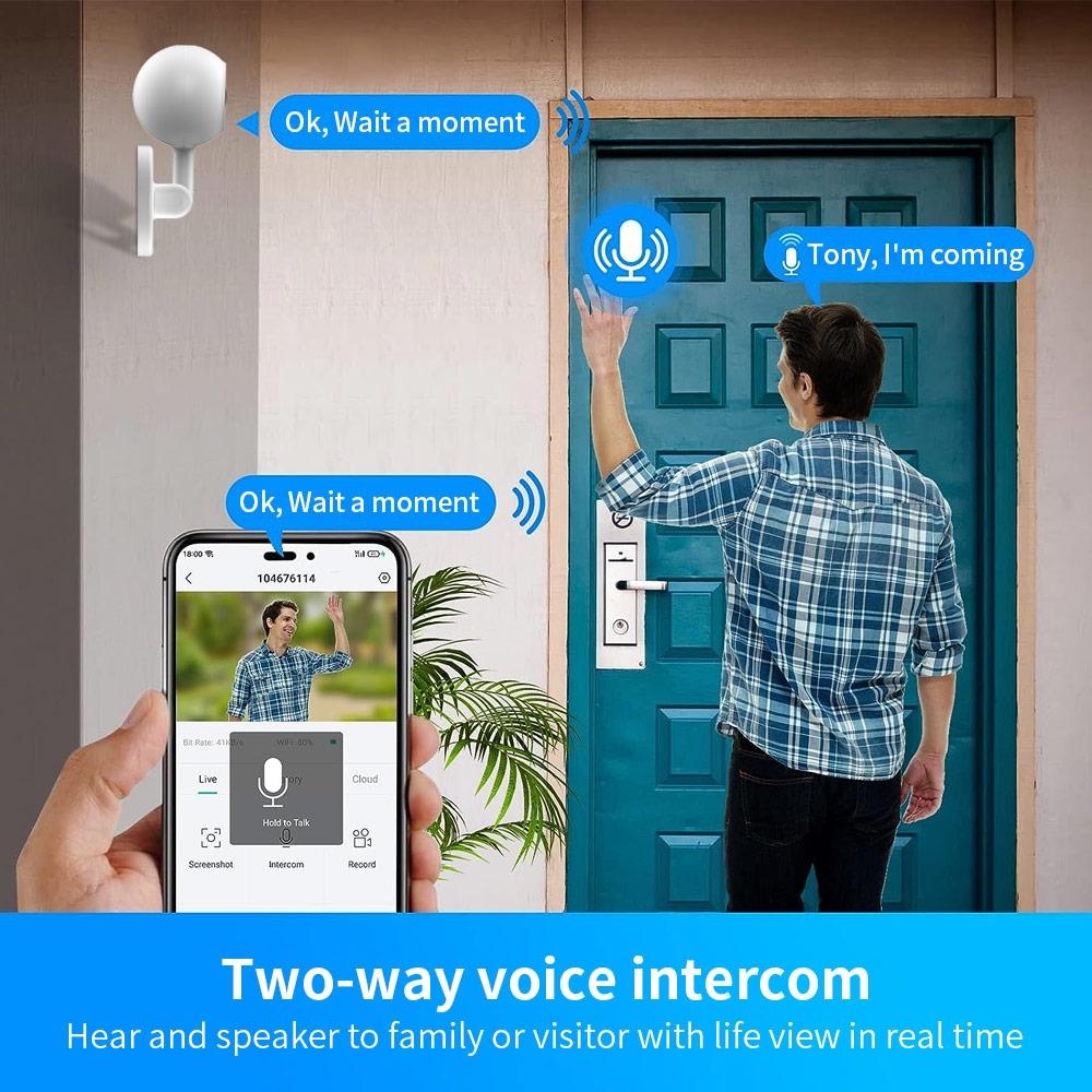 1080P Hd Wifi Smart Surveillance Camera With Two-Way Voice & Infrared Night Vision - A4