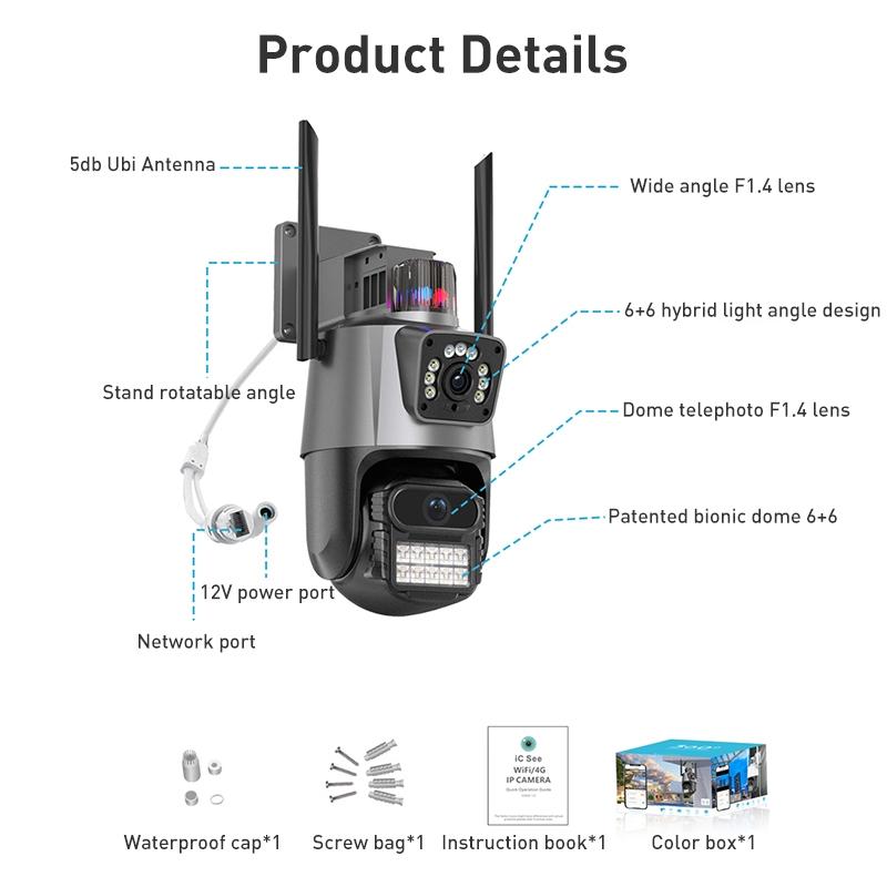 Smart Dual 2Mp Wifi Spherical Ip Camera With Humanoid Recognition And Alarm