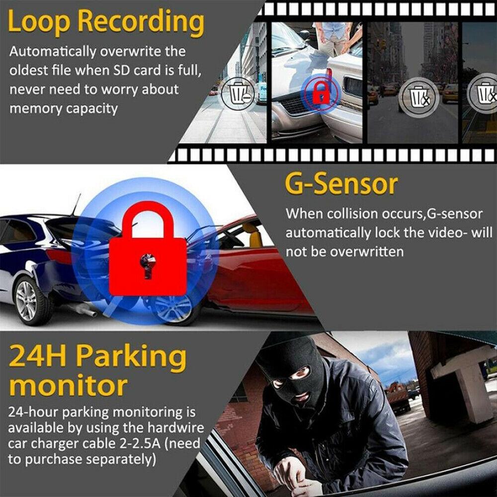 Hd Dual Camera Car Recorder with Infrared Night Vision - F9