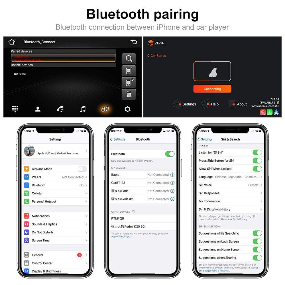 7 Inch Android Car Navigation Player For Volkswagen - 2 + 32G Wireless Carplay - Standard + 4Lights Camera
