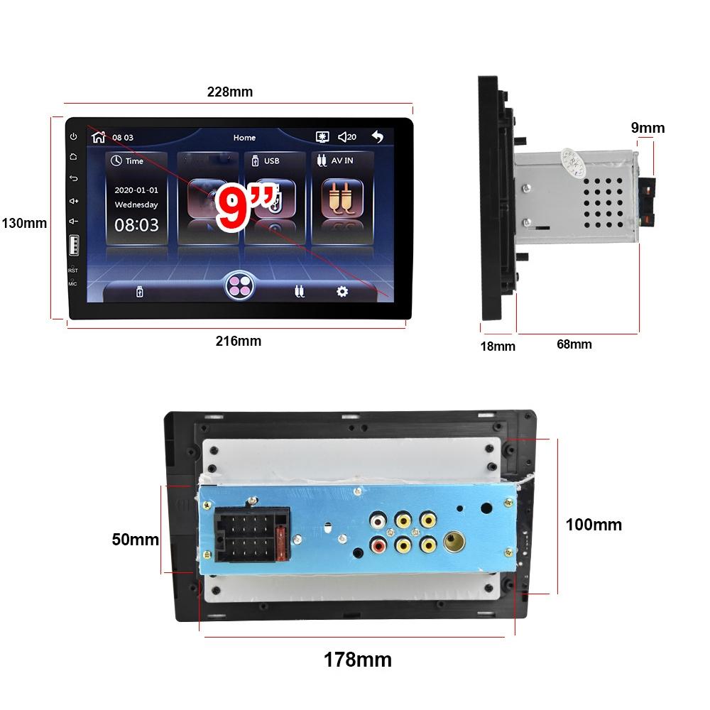 9 Inch Carplay Mp5 Player + 4 Light Camera - Standard Style