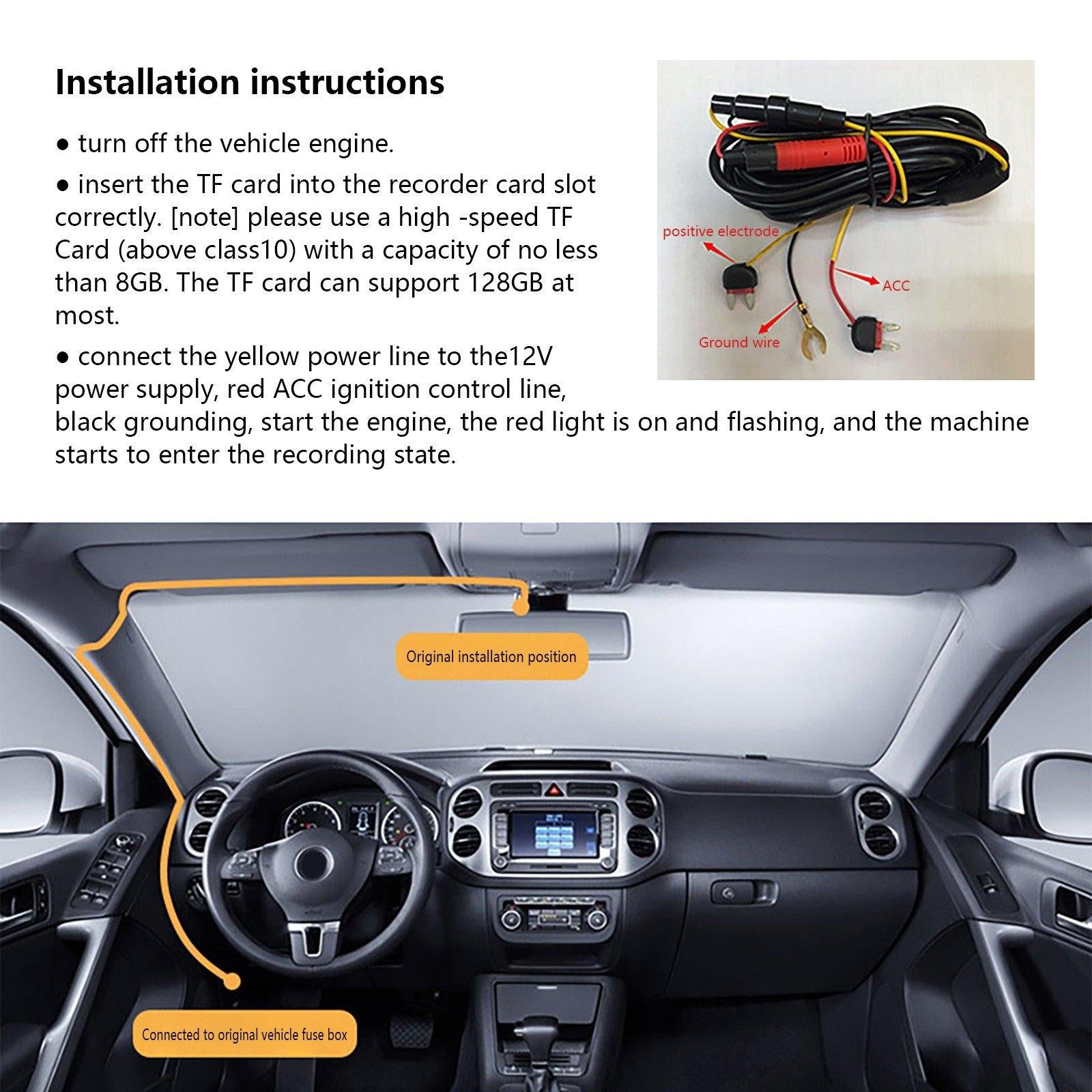 Hd Night Vision Wifi Car Dash Cam - Single Camera