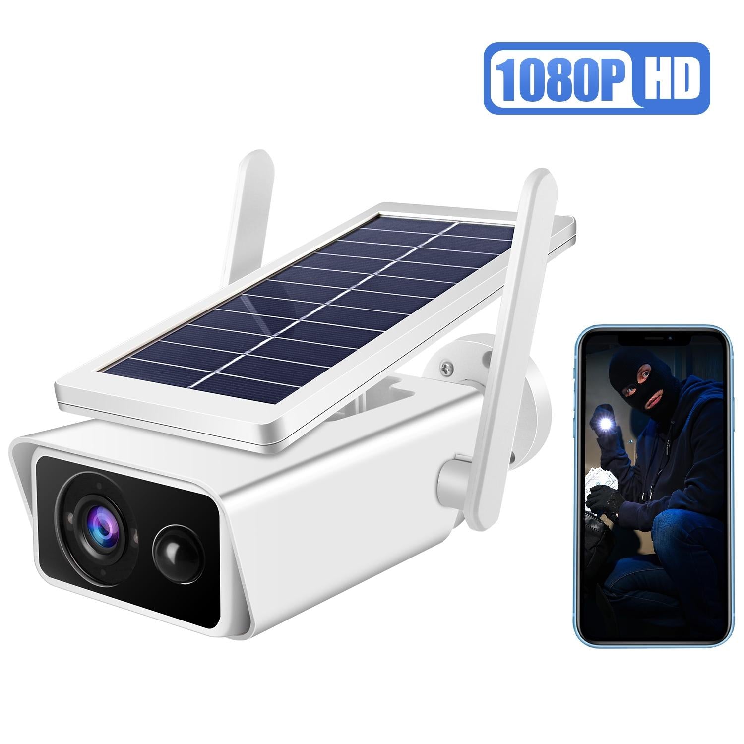 Solar-Powered 1080P Wifi Security Camera With Night Vision And Two-Way Audio