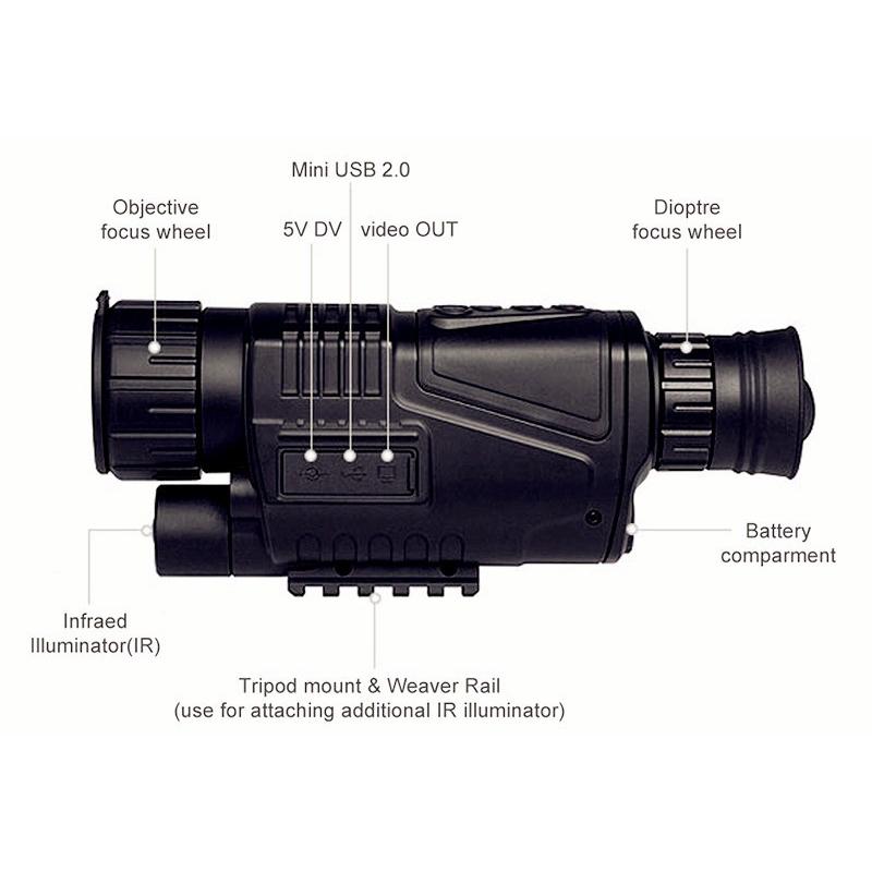 Usb Charging Infrared Monocular Telescope - Professional Night Vision