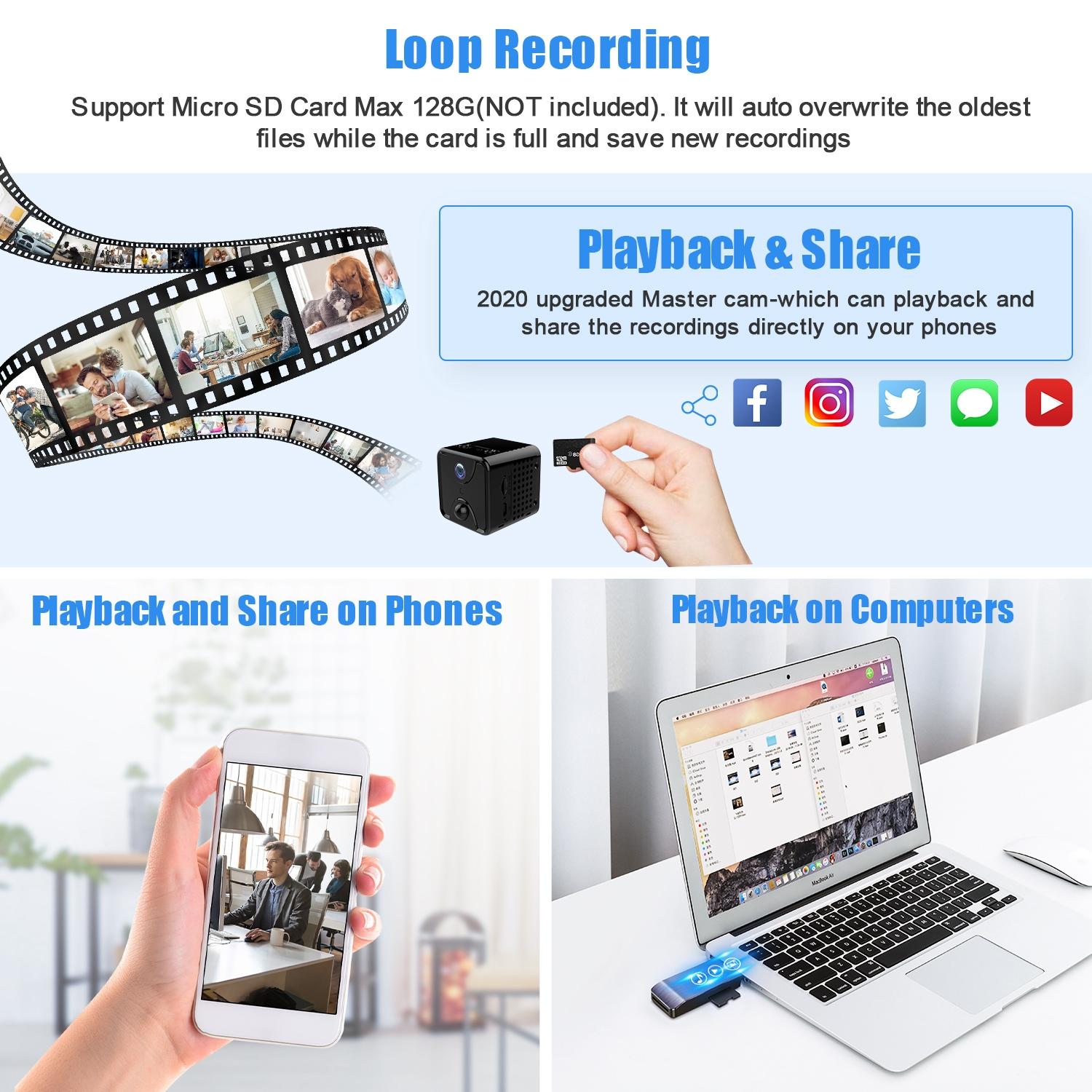 Wireless Wifi Home Security Camera With Night Vision And Remote Monitoring