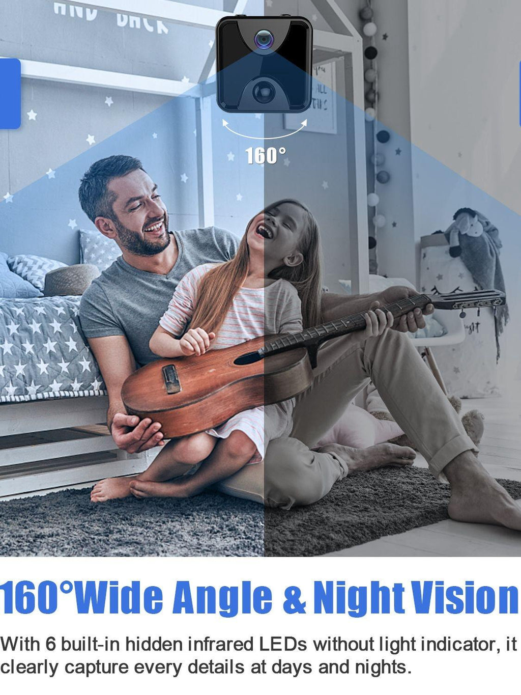 Wireless Wifi Home Security Camera With Night Vision And Remote Monitoring