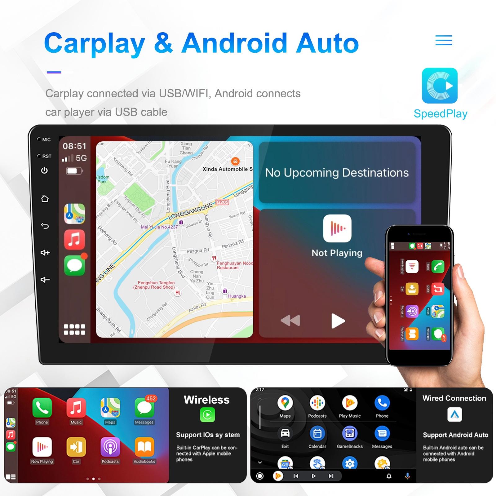 10 Inch Car Android Navigation Screen With Carplay - 2 + 64G Ahd Camera
