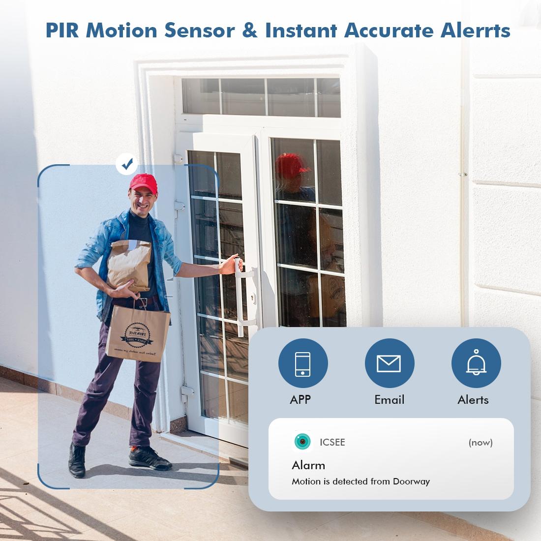 Wireless Hd Smart Camera With Night Vision & Motion Detection & Two-Way Audio & Tf Card Support