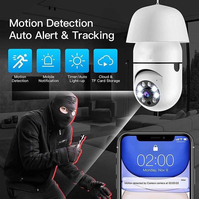 1080P Wifi Light Bulb Camera With Night Vision And Two-Way Voice
