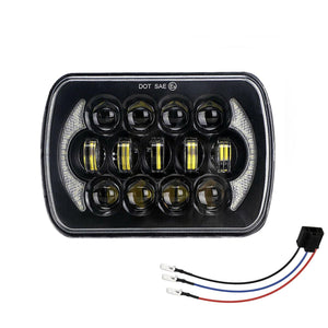 7 Inch 5X7 / 7X6 H4 Dc 9V - 30V 30000Lm 300W 8Leds Car Square Shape Led Headlight Lamps For Jeep Wrangler