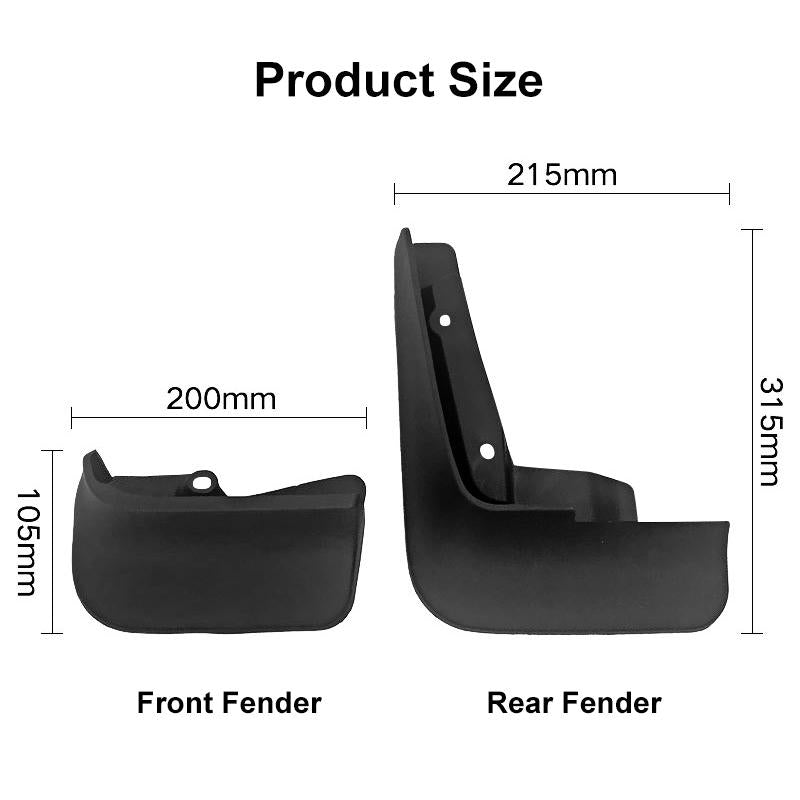 For Multivan Carvelle T5 / T6 2008-2020 4Pcs / Set Car Auto Soft Plastic Splash Flaps Fender Guard