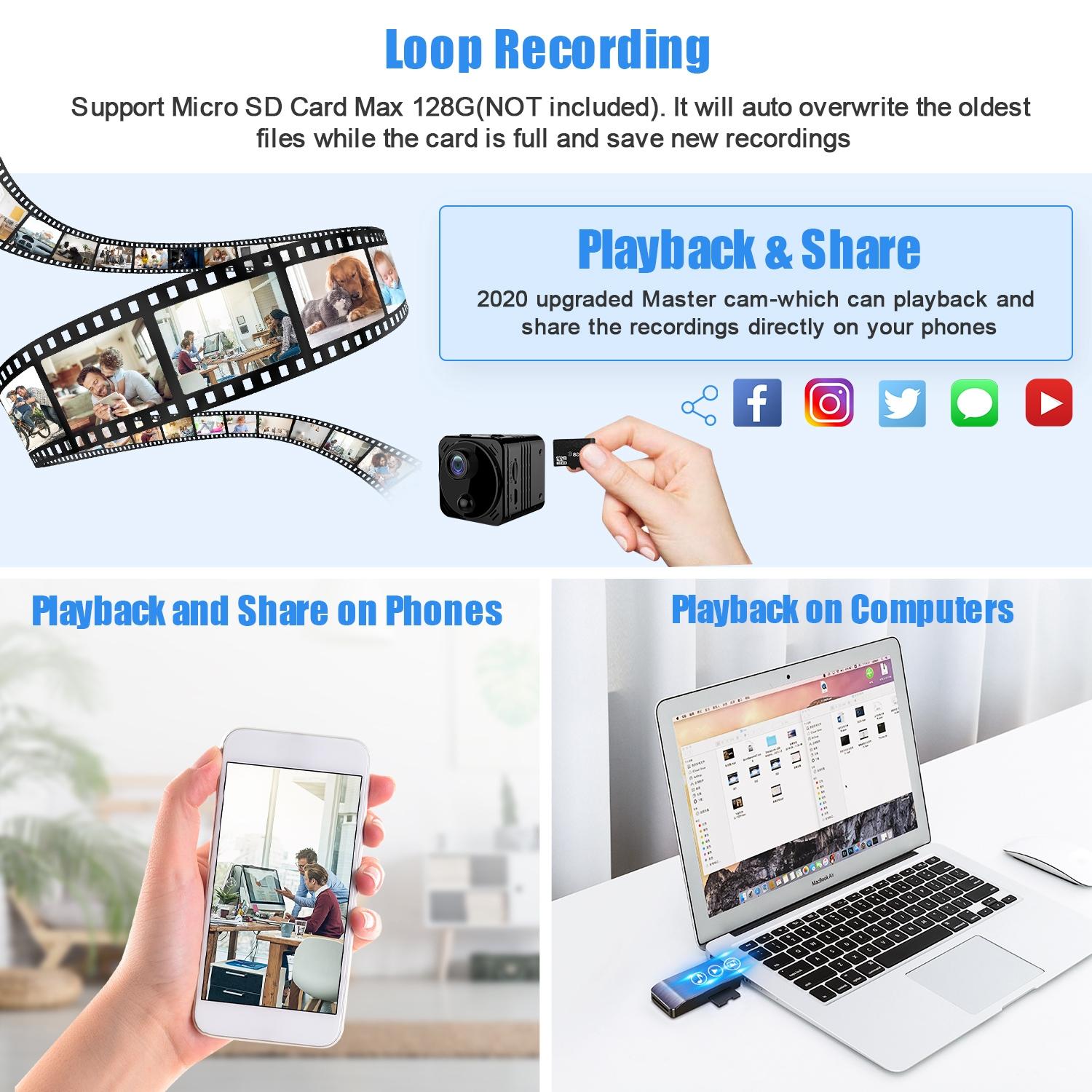 Mini Hd Webcam With Night Vision For Remote Monitoring