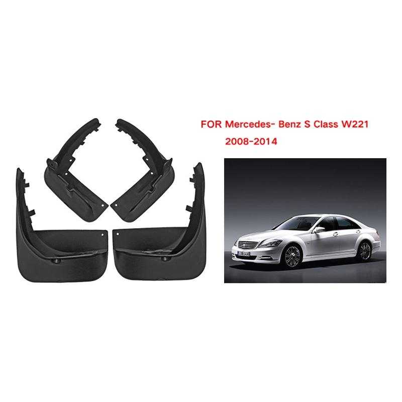 For Mercedes-Benz S-Class 2008-2014 4Pcs / Set Car Auto Soft Plastic Splash Flaps Fender Guard