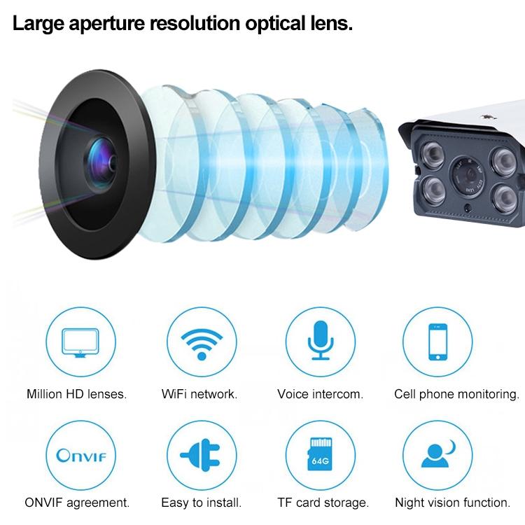 Smart Wireless Wifi Ip Camera With Motion Detection & Night Vision - 64Gb Tf Card Support