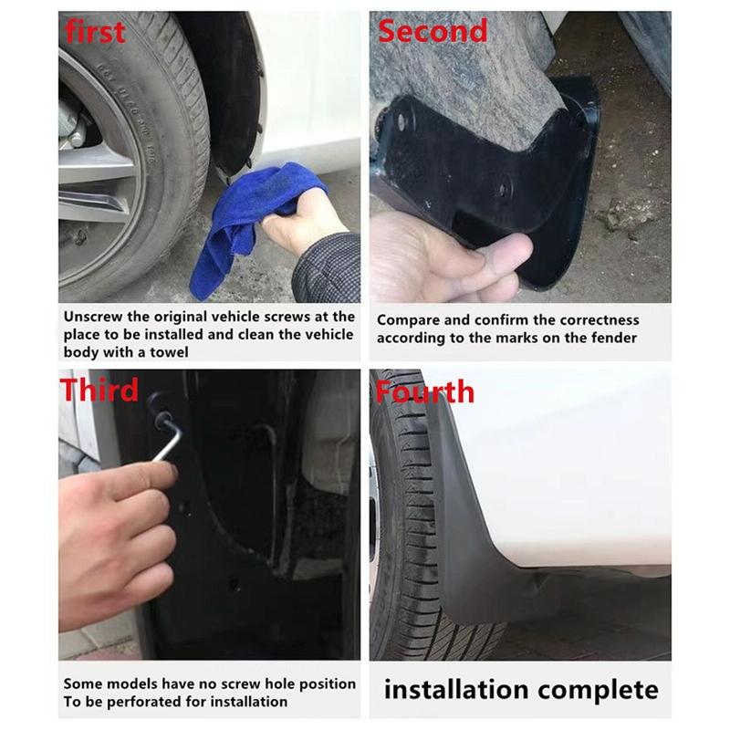 For Toyota Rav4 2019 4Pcs / Set Car Auto Soft Plastic Splash Flaps Fender Guard With Pedal