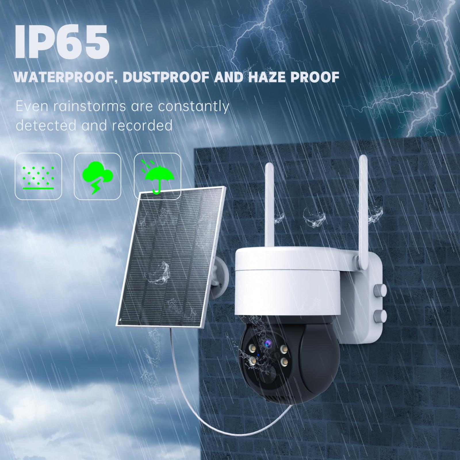 Wireless Solar Camera - 2Mp Hd Ip66 Waterproof - White