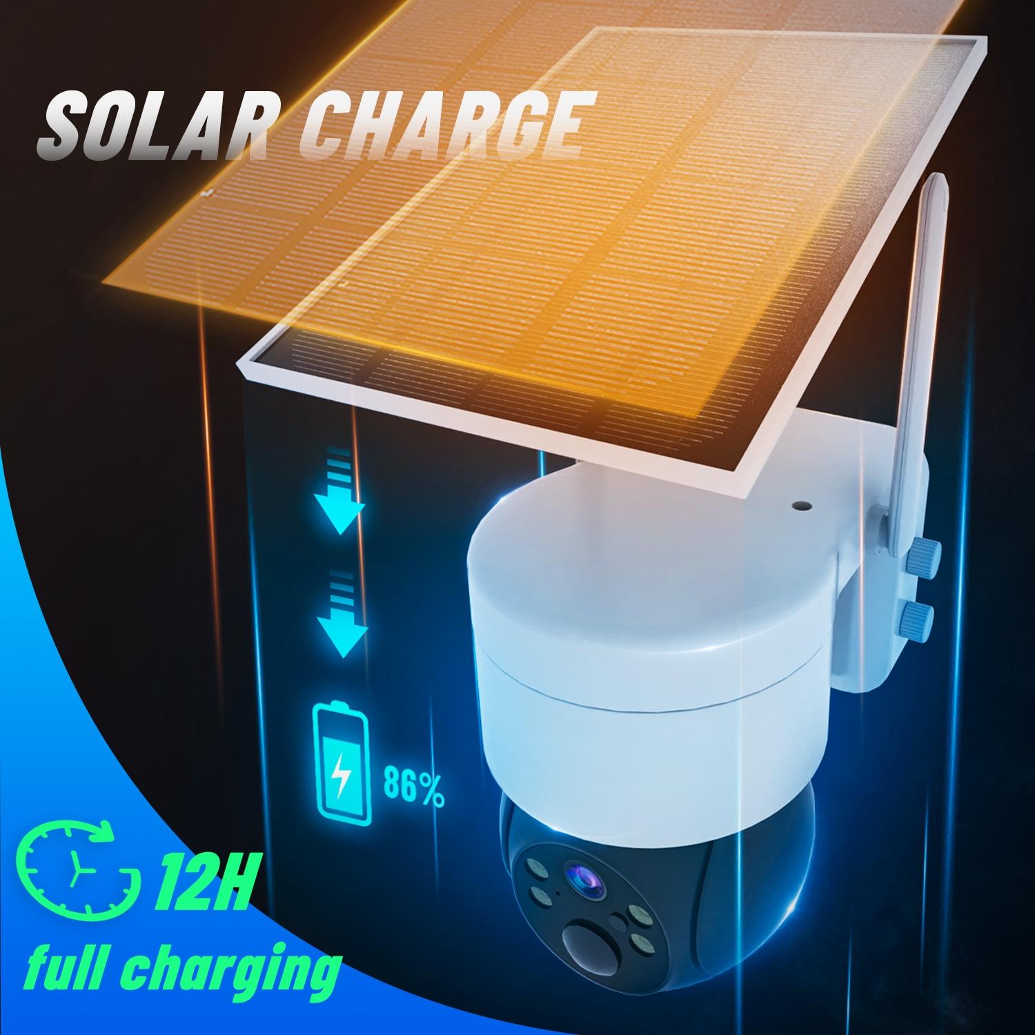 Wireless Solar Camera - 2Mp Hd Ip66 Waterproof - White