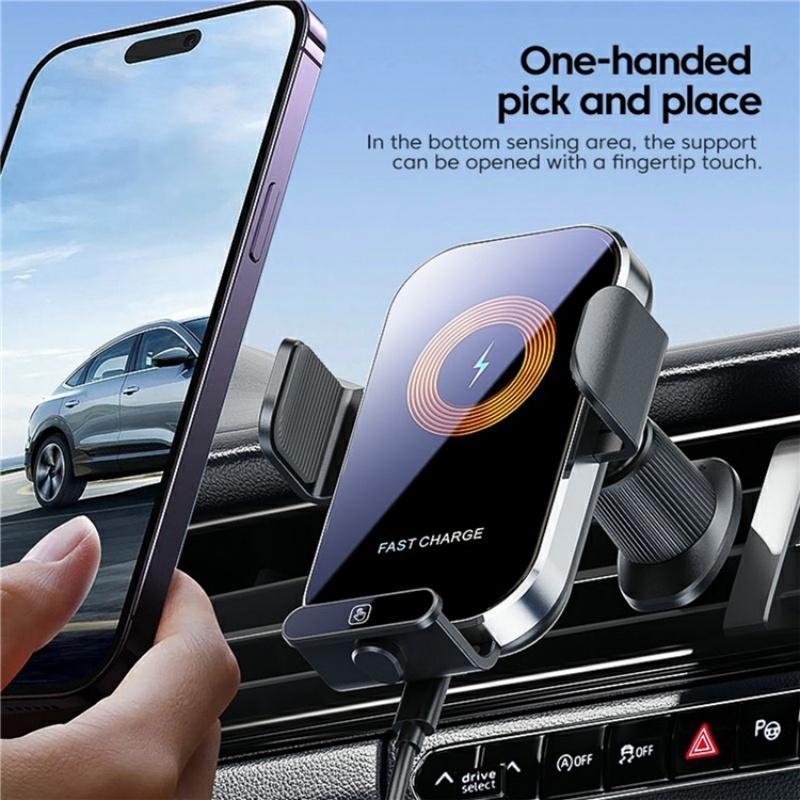 Intelligent Wireless Car Vent Charger - 66w High Power - Silver