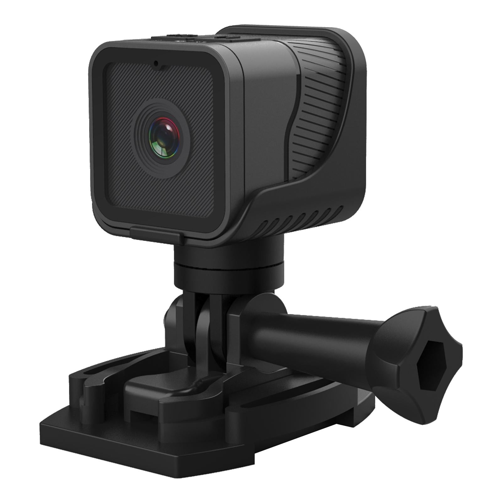 Waterproof Mini Action Camera With Night Vision And Ring Bracket - Black