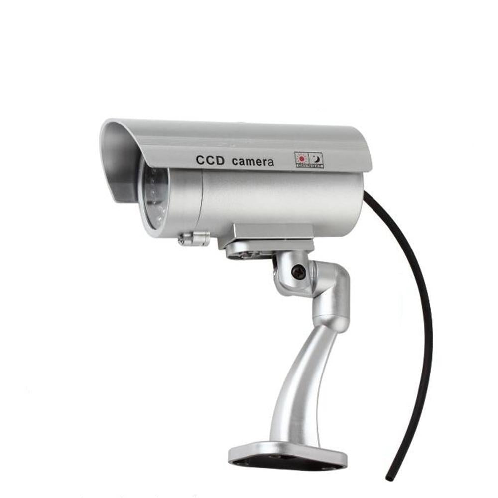 Realistic Dummy Cctv Camera With Flashing Led - Waterproof - Black