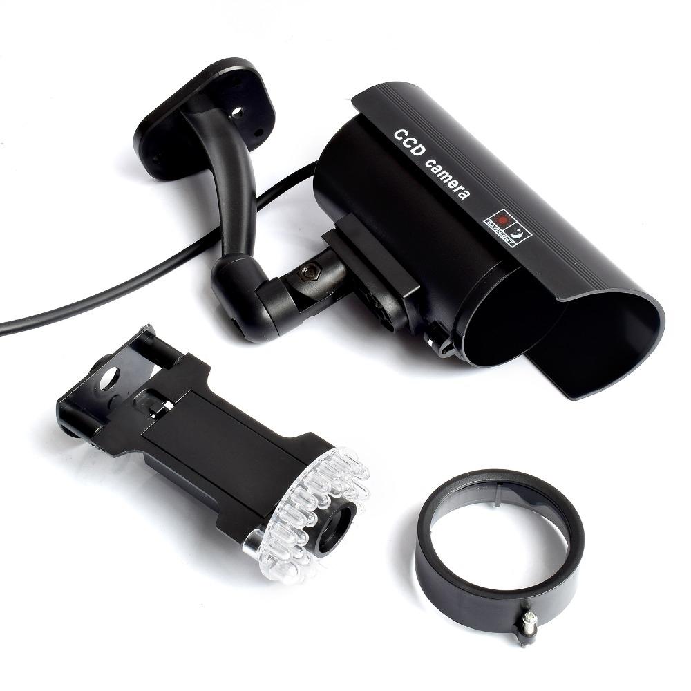 Realistic Dummy Cctv Camera With Flashing Led - Waterproof - Black