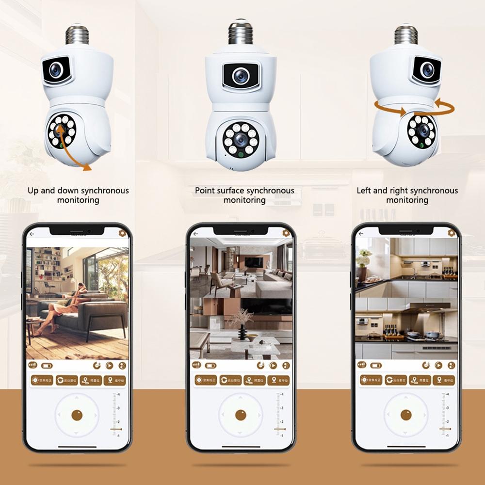 Smart Dual-Lens Motion Tracking Camera With Voice Intercom - White