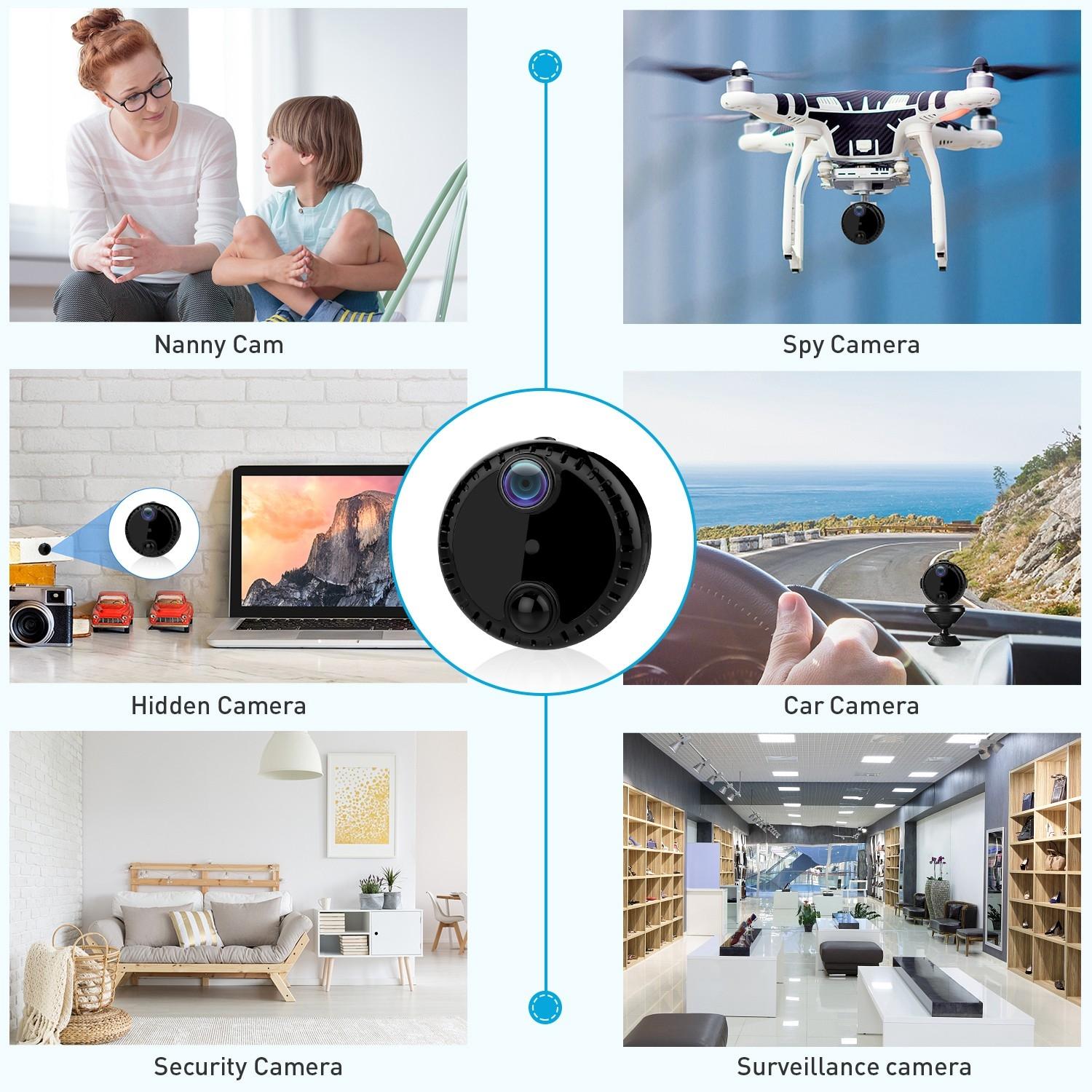 Hd Night Vision Wifi Camera For Home Monitoring - Black
