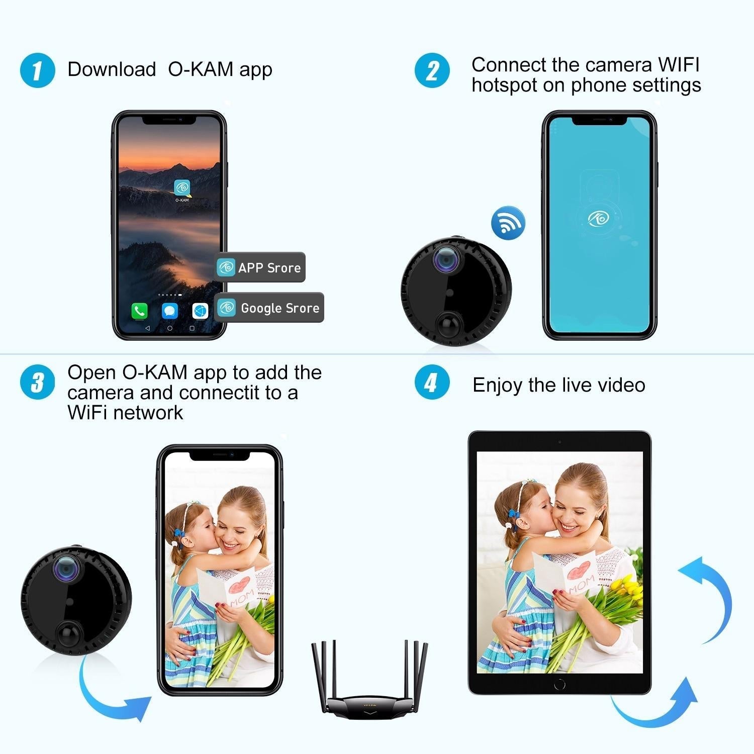 Hd Night Vision Wifi Camera For Home Monitoring - Black
