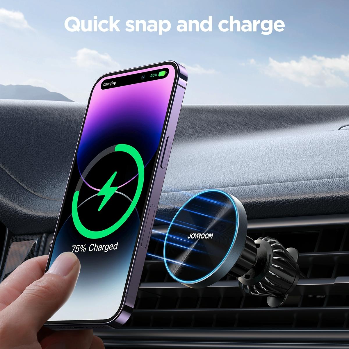 Pro Magnetic Wireless Car Charger for Jr-zs240 - Black