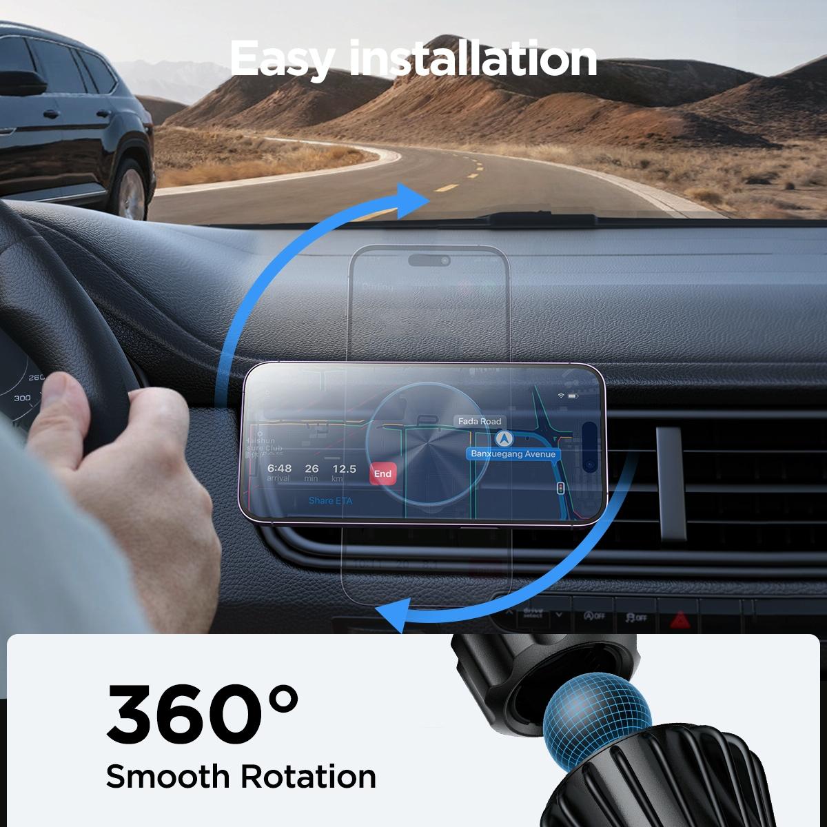 Pro Magnetic Wireless Car Charger for Jr-zs240 - Black