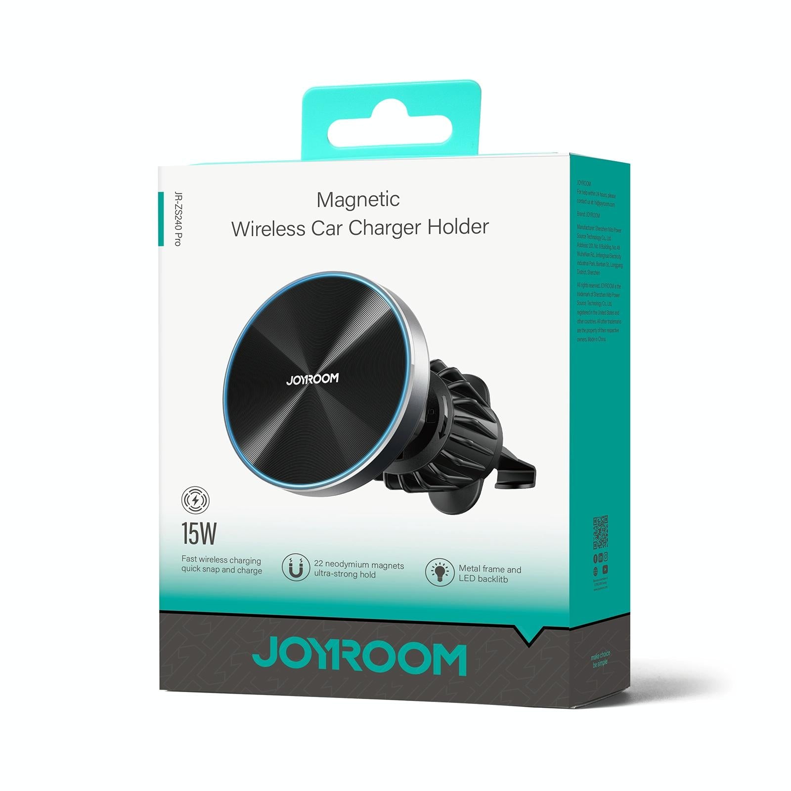 Pro Magnetic Wireless Car Charger for Jr-zs240 - Black