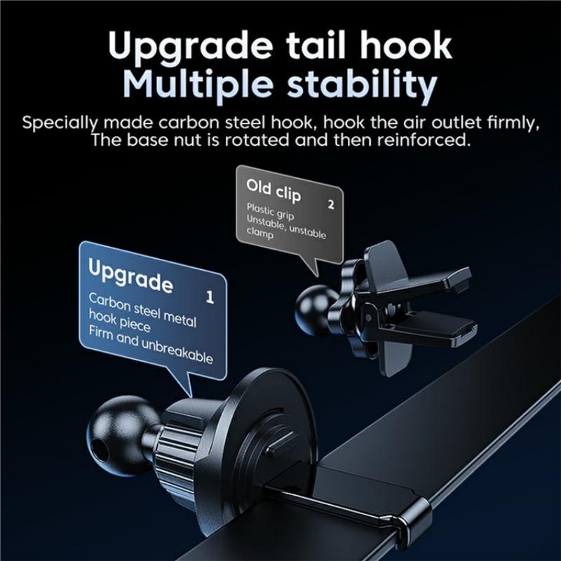 Touch-sensing Car Vent Wireless Charger Holder - X12 - Black