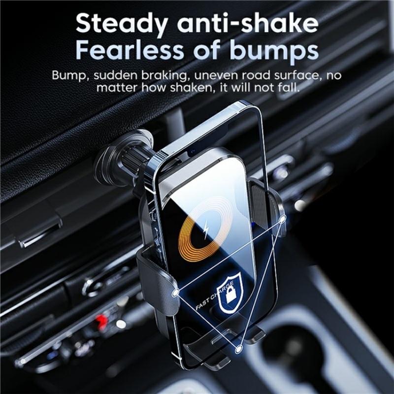Touch-sensing Car Vent Wireless Charger Holder - X12 - Black