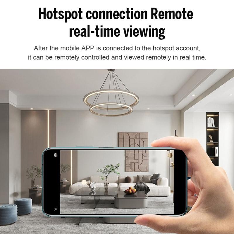 Mini Wifi Camera With Infrared Night Vision And Base - Black