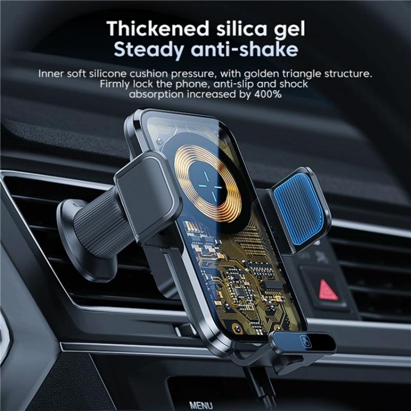 High Power Car Wireless Charger with Phone Bracket - Transparent 66w