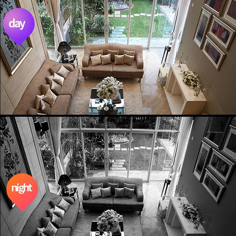 2.0Mp Wifi Light Bulb Camera With Motion Detection And Night Vision - White