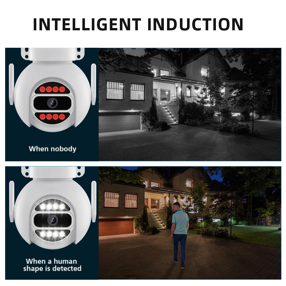 Smart Wifi Surveillance Camera With Dual-Light Night Vision And Two-Way Audio - White