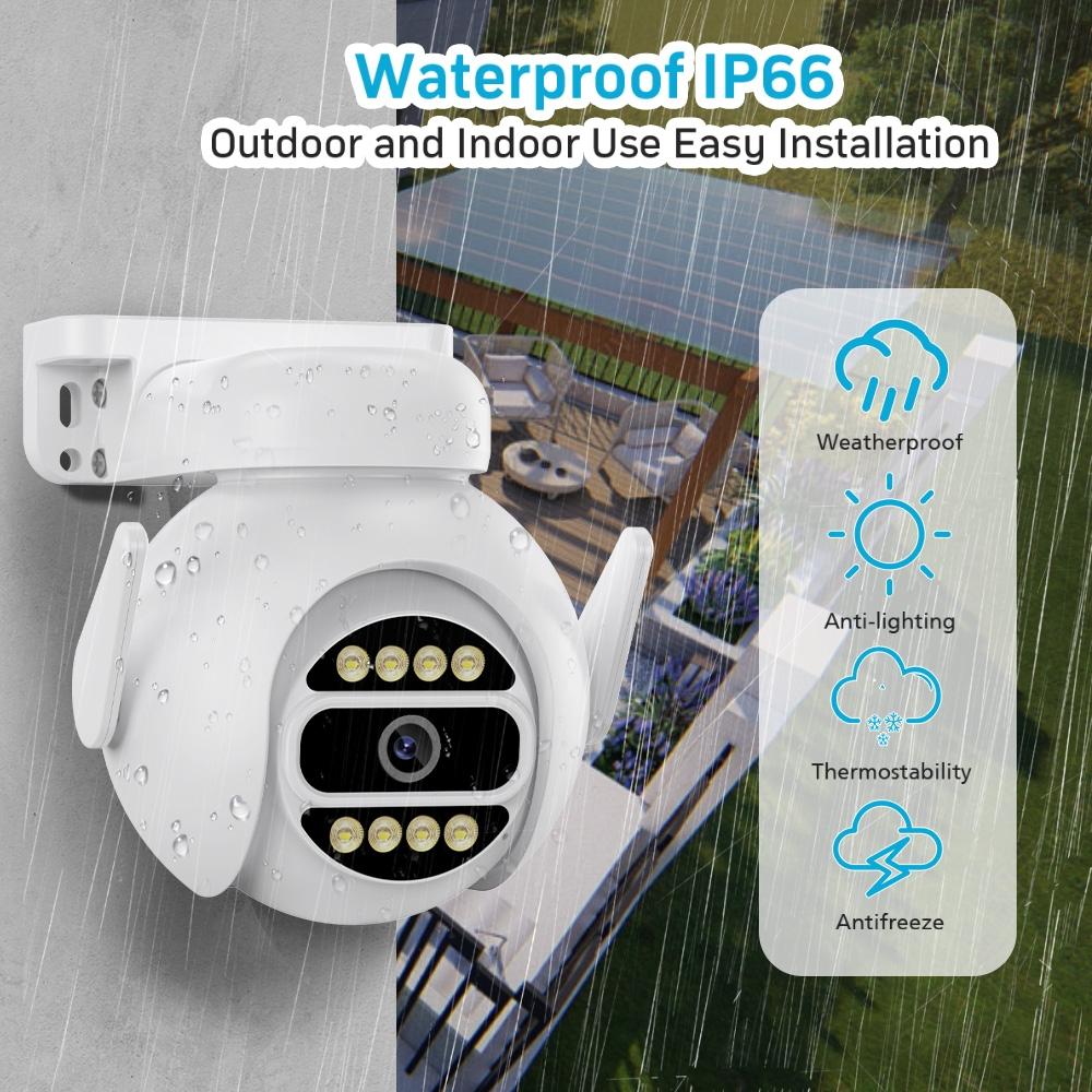 Smart Wifi Surveillance Camera With Dual-Light Night Vision And Two-Way Audio - White
